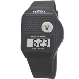 Five Senses - English Atomic Talking Watch, Easy to use for Seniors Blind Men Women, Loud Talking Watch with Sound for Vision Impaired, Watches for Elderly Women, Blind People Products 1026 (BLACK)