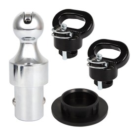 cciyu 60638 Trailer Hitch Ball Kit Gooseneck Ball Safety Chain Kit Compatible with 2013-2024 for Dodge RAM 2500 for RAM 3500