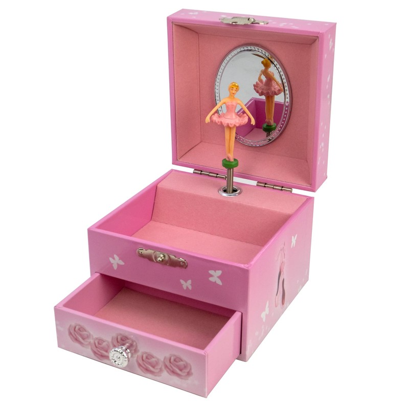 1 Drawer Ballerina Dancer Music Box with Fairy Necklace