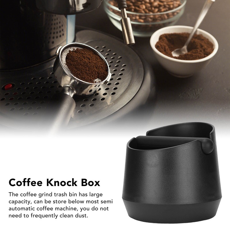 Coffee Knock Box ABS Black Grind Disposal Dump Bin with