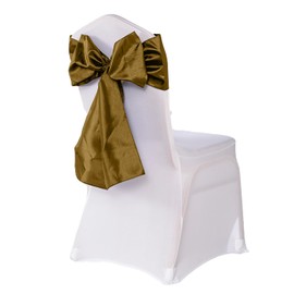 Linen Taffeta Sashes Wedding Chair Covers Gold Taffeta Chair Sashes Chair Bows Chairs Decoration Party UK Vibrant Solid Colours (Gold, 10 PCS)