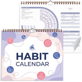 Clever Fox Habit Calendar Circle – 2-Year Inspirational Habit Tracker for Atomic Habits – Colorful Habit & Goal Planner Journal to Boost Productivity & Become Your Best Self – White & Lavender