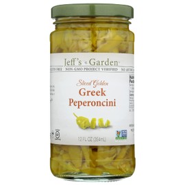 Jeffs Naturals Garden Sliced Golden Greek Pepperoncini, Gluten Free, Non GMO, 12 Ounce (Pack of 6)