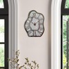 FEUFOAM Modern Wall Clock for Living Room Decor Silver Crystal
