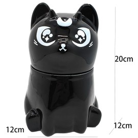 EONXNGAGY Ceramic Cat Cookie Jar Car Treat Jar Storage Jar Sealed Jar Home Decor Accessories Large Black