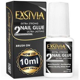 EXSIVIA Super strong nail acrylic & tips (10ml) Durable brush on No mess, no need for dehydrator or primer / 초강력 네일 아크릴 & 팁(10ml) 내구성이 뛰어난 브러시 온 지저분하지 않고 탈수기나 프라이머가 필요 없음