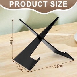 xiruiubao Vinyl Record Stand, Vinyl Record Storage, Acrylic CD Holder, Removable Vinyl Holder, Record Holder for Presentation of Recipes, Tableware, Books, Picture Frame, CD, Pack of 2, Black