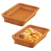 CHUIFAI Pack of 2 Poly Wicker Baskets, Rectangular, 35 x