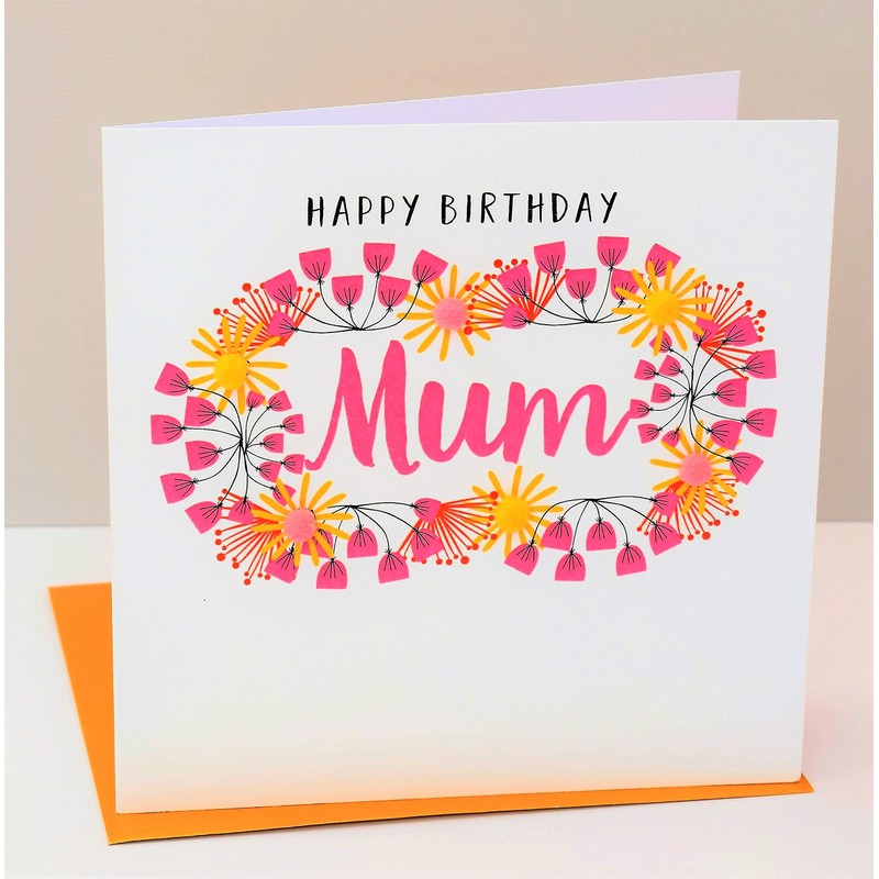 Pom Pom "Happy Birthday, Mum" Greeting Card