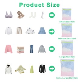 Laundry Bag Washing Machine Pack of 3, Laundry Net for Washing Machine 40 x 50 cm, Large Laundry Bag with Green Zip, Laundry Bag for Sweaters, Jeans, Skirt, Shoes