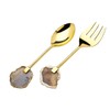 Godinger Silver Art Salad Set Agate Handle - Brass