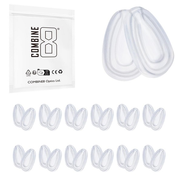 Combine8 Eyeglass Nose Pads, 12 Pairs Soft Silicone Glasses Nose
