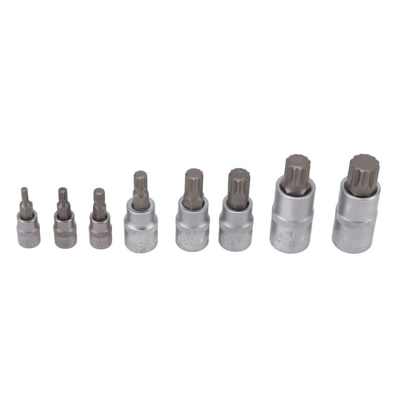 8PCS Hex Bit Set 1/2in 1/4in 3/8in Iron Hex Heads