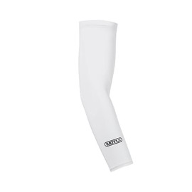 Battle Sports Football Arm Sleeve with Ventilated Design, Moisture Wicking Fabric, UV Protection, Single Sleeve (White, L/XL, Adult)