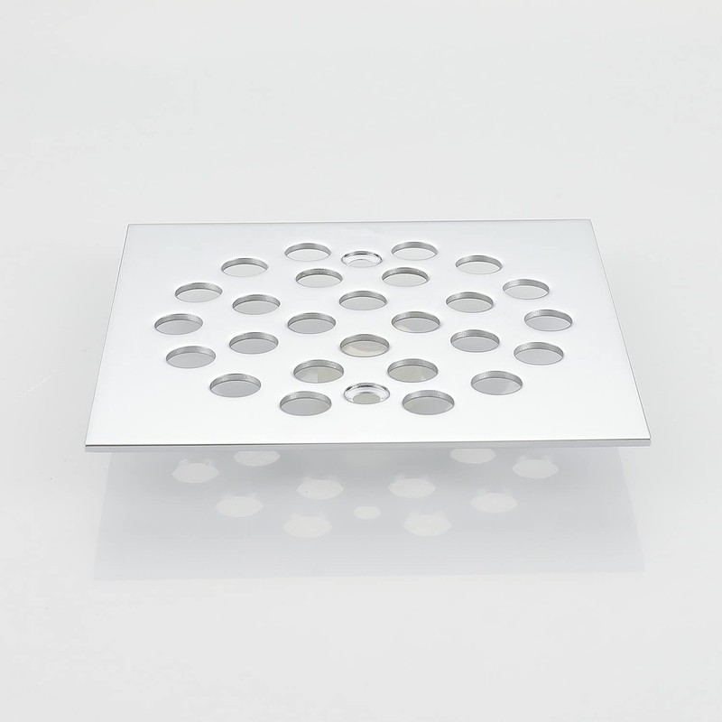 Square 4-1/4 Inch Screw-in Floor Drain Cover Replacement Stainless Steel