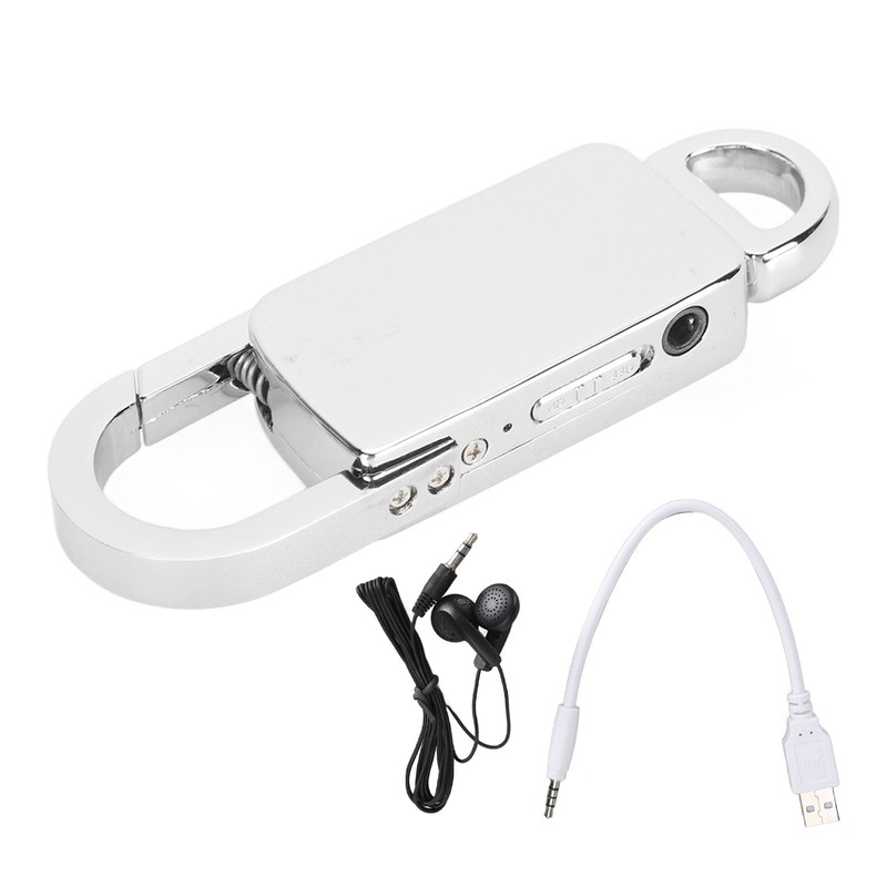 Voice Recorder HD Noise Reduction HiFi MP3 Player Keychain Voice