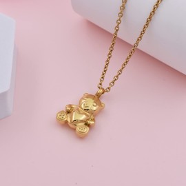 Teddy Bear Keepsake Jewelry Cremation Ash Urn Necklace Stainless Steel Memorial Jewelry Cremation Urn Pendant Necklace Memorial Ash Keepsake Cremation Jewelry Necklace, Stainless Steel, No Gemstone