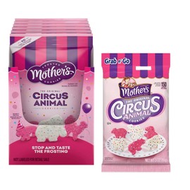 D'Elite Box Frosted Animal Crackers by Mother's Circus Animal Cookies 3oz Pack of 6 comes with an inspirational magnet by D'Elite Box