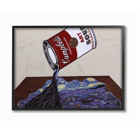 Stupell Industries Art Soup Van Gogh Andy Warhol Parody Modern Design Framed, Multi-Color