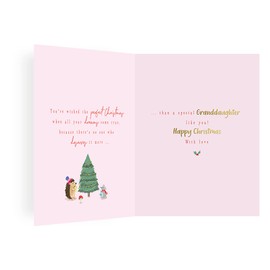 Piccadilly Greetings Character Christmas Card Granddaughter - 8 x 6 inches
