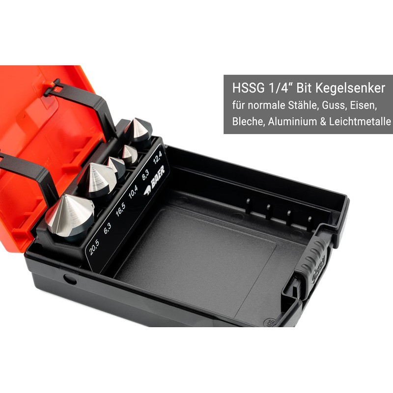 BAER HSSG 90° Bit Countersink Set 6.3-20.5 mm for Cordless