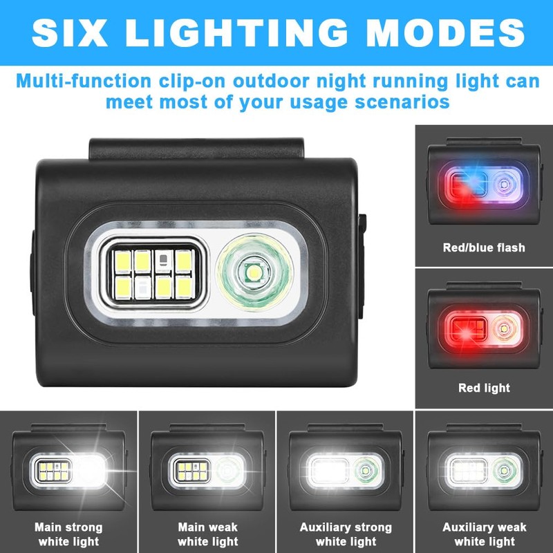 Adiwo LED Clip Lamp, Running Light LED Headlamp