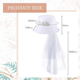 Coume Bride Bucket Hat for Bachelorette Party Bachelorette White Bucket Hat with Detachable Veil for Bridal Shower Bride to Be Gift Head Accessory Engagement Party
