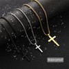 RWQIAN Stainless Steel Cross Necklace for Men gold Cross Necklace