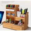 Organizador De Escritorio Madera Oficina Con Cajonera