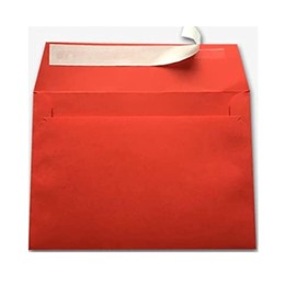 C6 Coloured Envelopes for A6 Greeting Cards Wedding Invitations & Crafts (114x162mm) Pack of 50 (Red Peel & Seal)