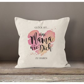 SpecialMe® Cushion Cover Heart Saying Glück ist eine Mama wie Dich zu haben Gift Mother's Day Birthday Nature 40 cm x 40 cm