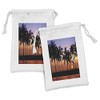 Ambesonne Hawaiian Fabric Pouch Set of 2, Hawaiian Sunset on