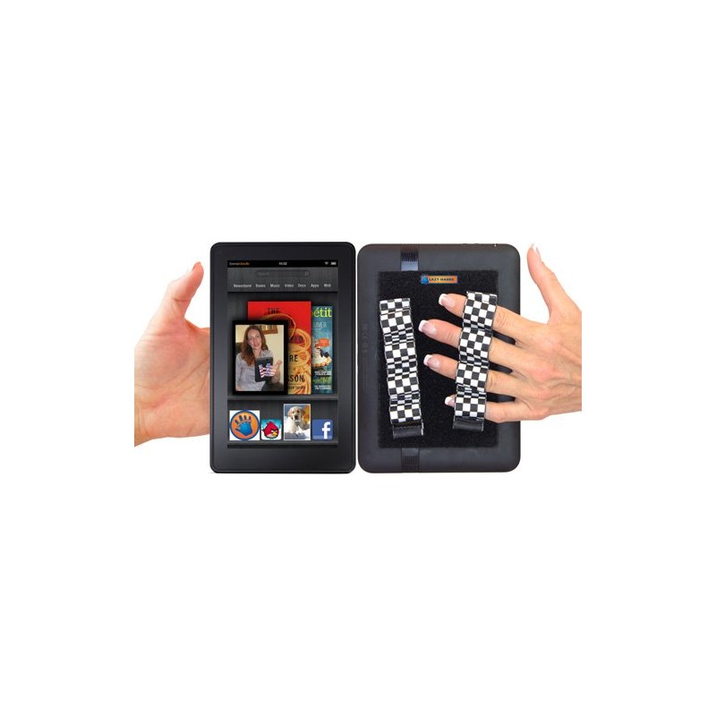 LAZY-HANDS 4-Loop Grips (x2 Grips) for e-Readers - XL (Black