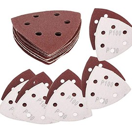 myoseya Sandpaper Sandpaper Sanding Pad Sanding Pad Sanding Paper 6 Holes Triangle Sanding Paper Electric Sander for Carpentry Polishing Paper File #240 10 pcs