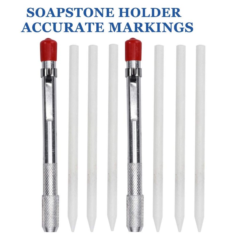 2 Soapstone Holders Round with 6 Refills Soapstone Pens for