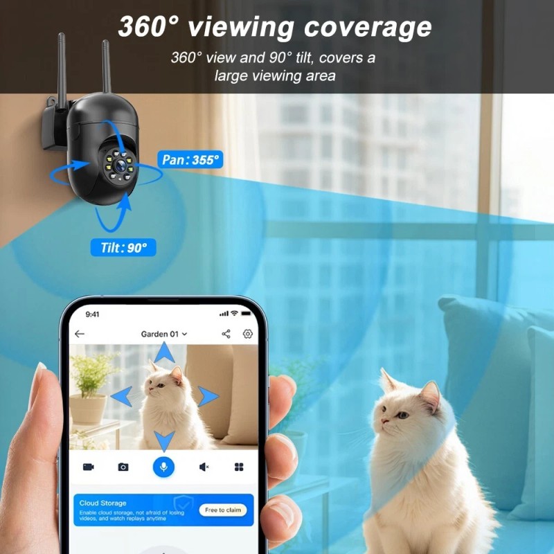 Sansco 5MP IP Wireless WIFI CCTV PTZ Camera Smart Home