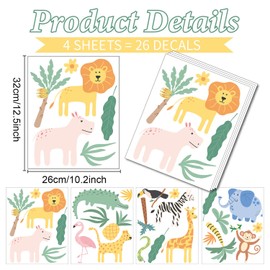 Bathroom Wall Stickers Animals Cartoon - Elephant Giraffe Lion Wall Decals for Nursery Room Wall Décor Wall Art Stickers 0609