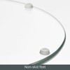 mDesign Glass Top Side/End Drink Table - Tall Modern Round