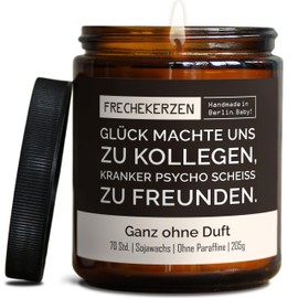 Lustige Duftkerze mit Spruch für Kollegen | Handgemacht aus Sojawachs | In Geschenkbox | Nachhaltiges freches Geschenk für Arbeitskollegen, Mitarbeiter Chef Kollegin |Ohne Duft