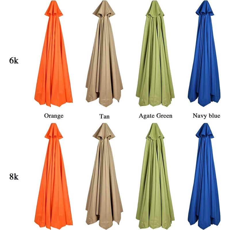 10 FT 6/8 Rib Umbrella Canopy Replacement Outdoor Market Patio
