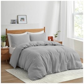 GC GAVENO CAVAILIA Microfiber Duvet Covers Bedding Set Single (135x200 cm) - Breathable Quilt Covers with Pillowcase Grey - Easy Care - Washable Bed Set