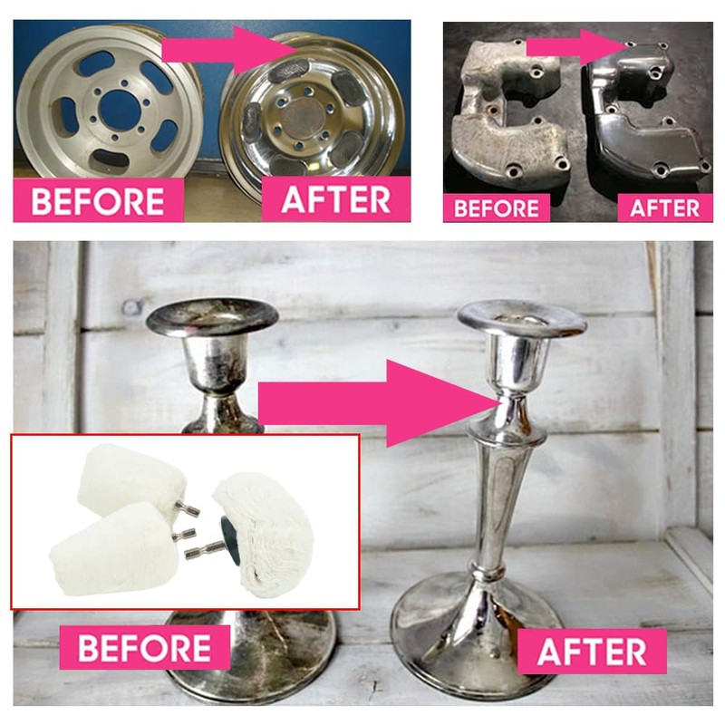 TMEEIHNSS Aluminum Polishing Wheel for Drill Chrome Rim Manifold Polishing