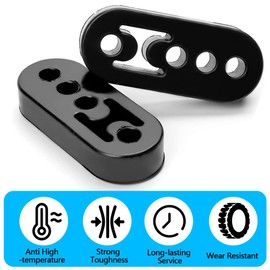 mizikuu 4 Pieces Car Exhaust Hanger, Car Exhaust Holder Rubber Universal Car Rubber Exhaust Durable Holder Silencer Exhaust Holder Suitable for All Vehicles 2 Holes 12 mm