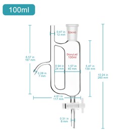 stonylab Water Oil Receiver Separator with 24/40 Lab Supply, 100 ml