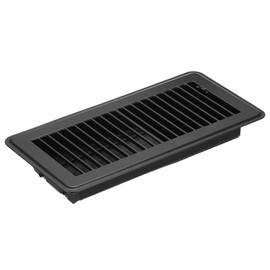 PATIKIL 10 x 4 Inch Floor Register, 1pcs Heavy Duty Air Vent Cover Steel Adjustable Decor Vents Easy Adjust Floor Grates for Sidewall Home Office, Black