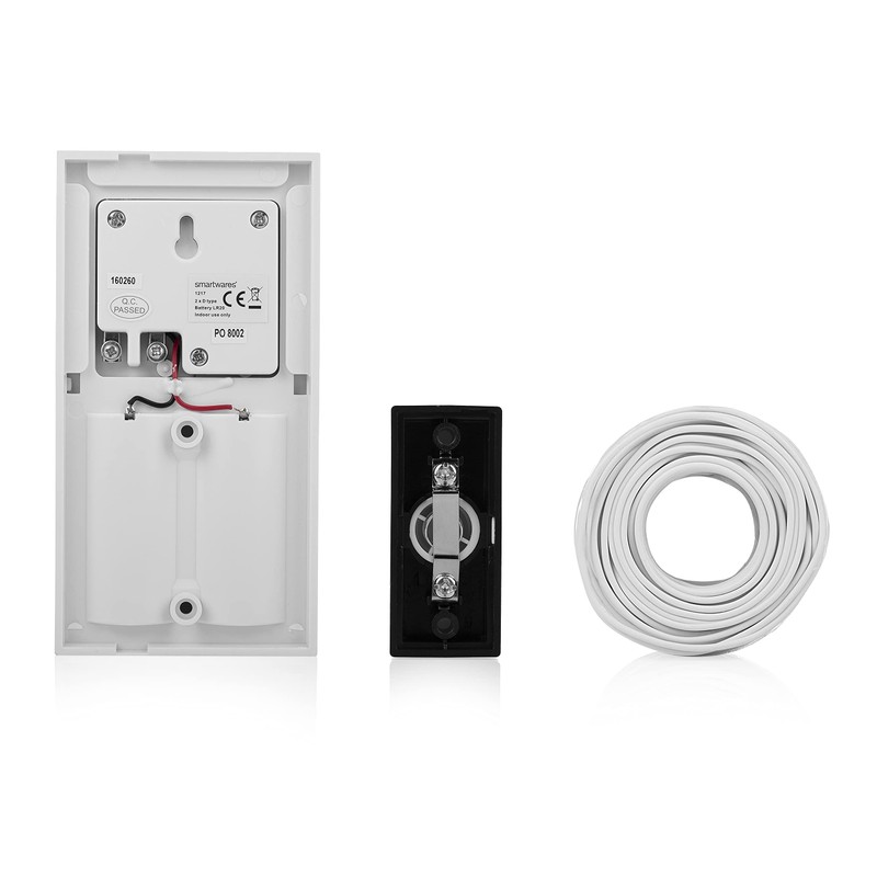 Byron DBW-24031 Doorbell Kit-Button, Chime and Cable-90dB, White