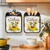 HUGANE Hello Sunshine Bee Gnome Sunflower Oven Mitts Set, Gnome