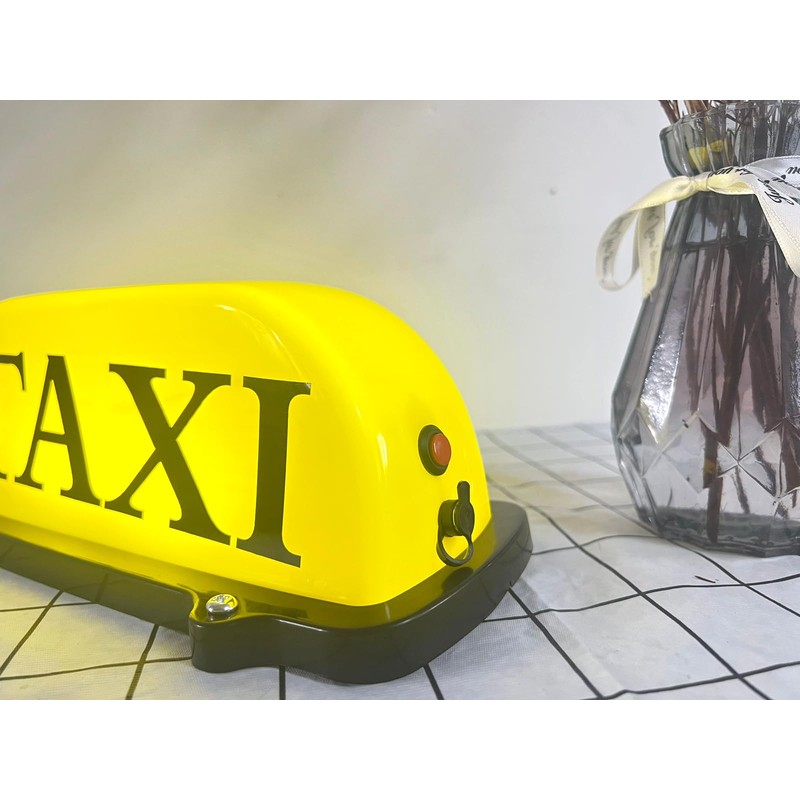 ABUKALIXIN USB Rechargeable LED Car TAXI Sign Top Light Yellow