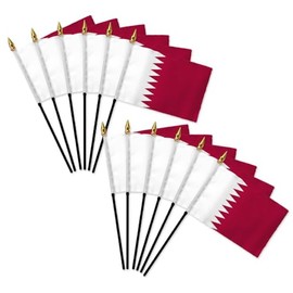 Qatar 4x6in Stick Flag - 1 dozen pack
