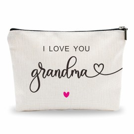 NYCTUG Cosmetic Bags For Women, I Love You Grandma, Travel Toiletry Bag, Small Makeup Bag, Birthday Gift For Grandma, Thanksgiving Christmas，Women Accessories-A01